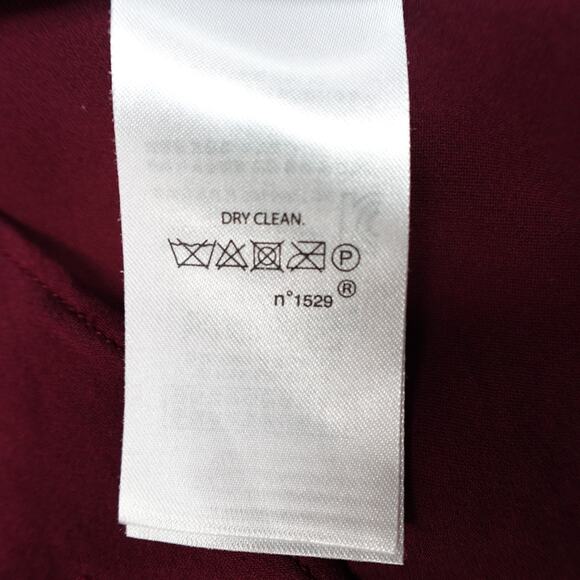 Polo Ralph Lauren Top Womens Medium Silk Blouse VNeck Short Sleeve Red Casual - Picture 5 of 10